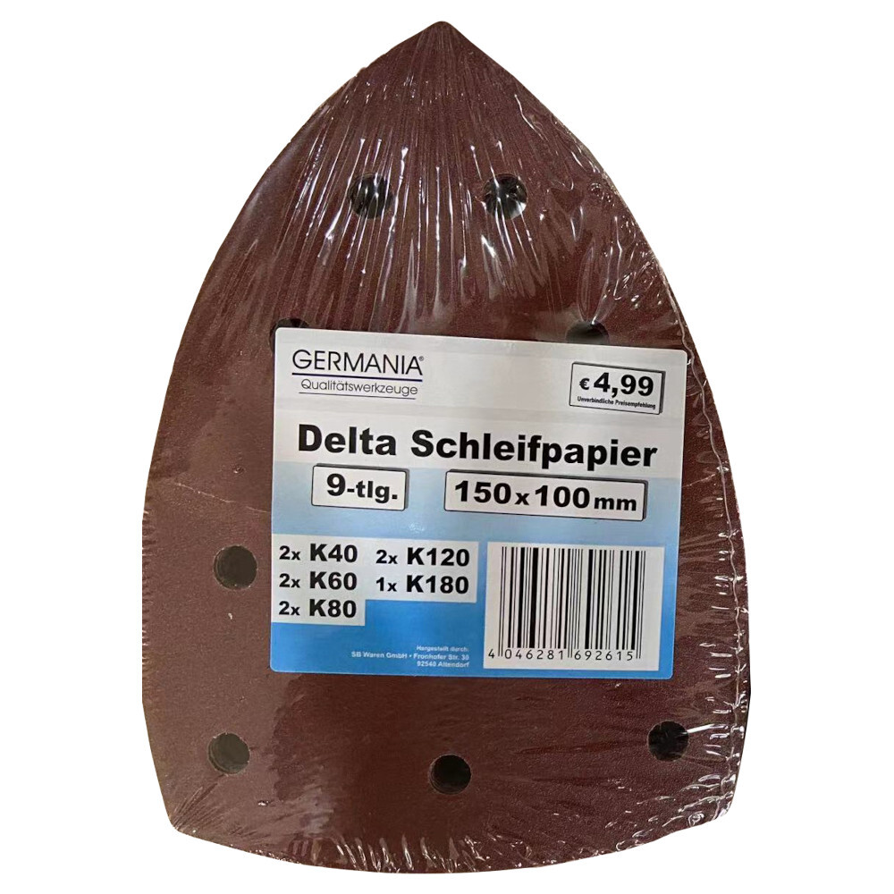 GERMANIA&reg; Schleifpapier-Set Delta 9-teilig von K40-180