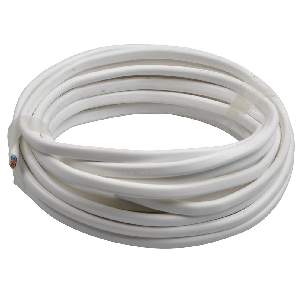 Schlauchleitung H03VV-F 2 x 0,75 mm&sup2; 5 m PVC rund wei&szlig;