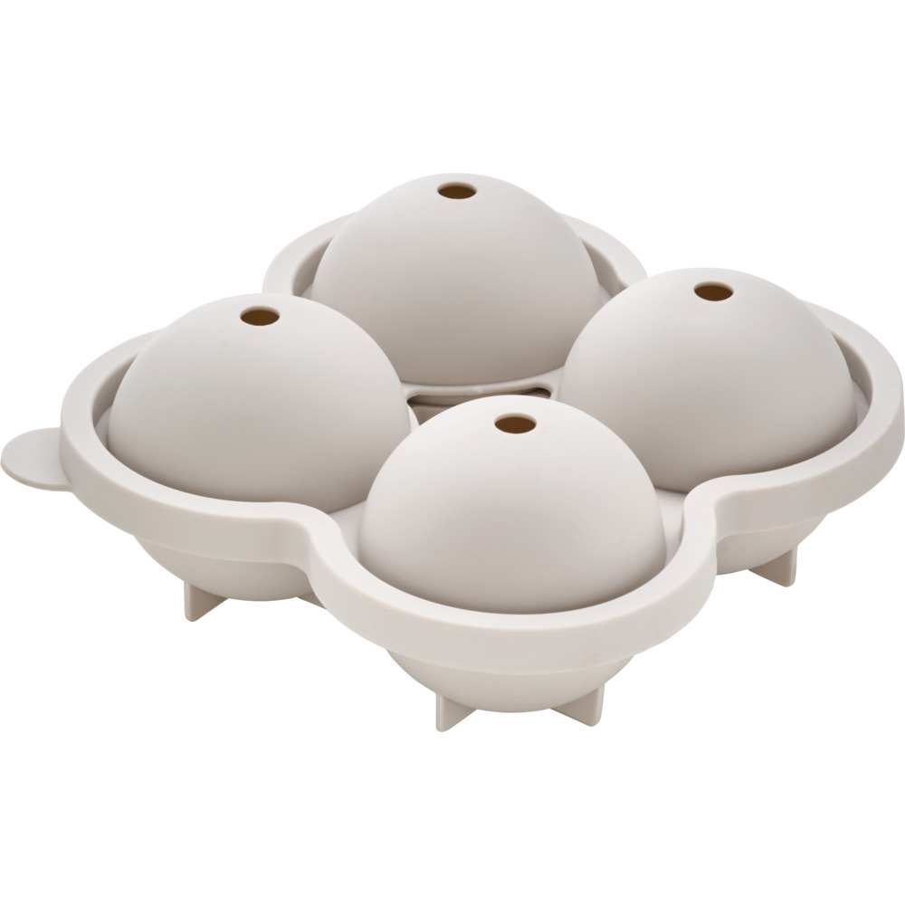 Eisw&uuml;rfelform Silikon 4 W&uuml;rfel &agrave; ca. 6cm rund Grau