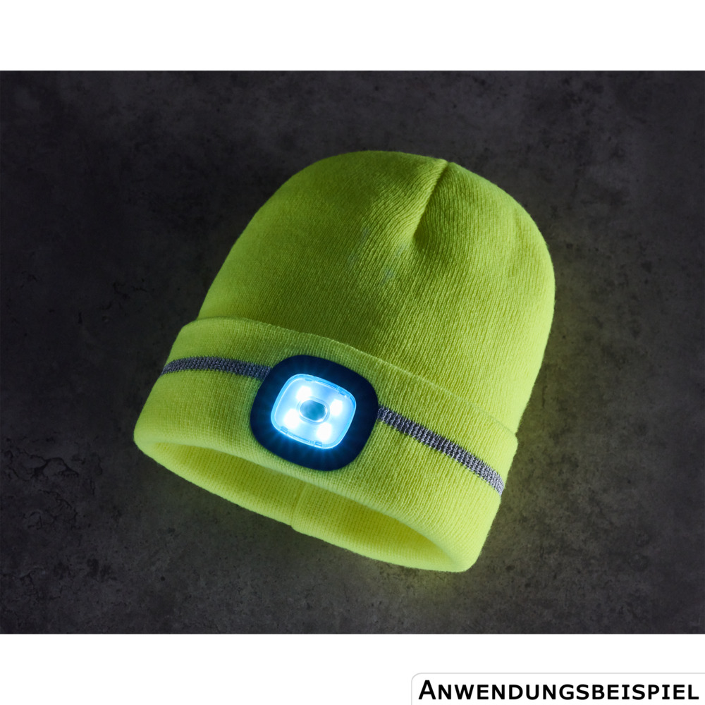 M&uuml;tze gelb mit LED und Reflektionsstreifen image number 1