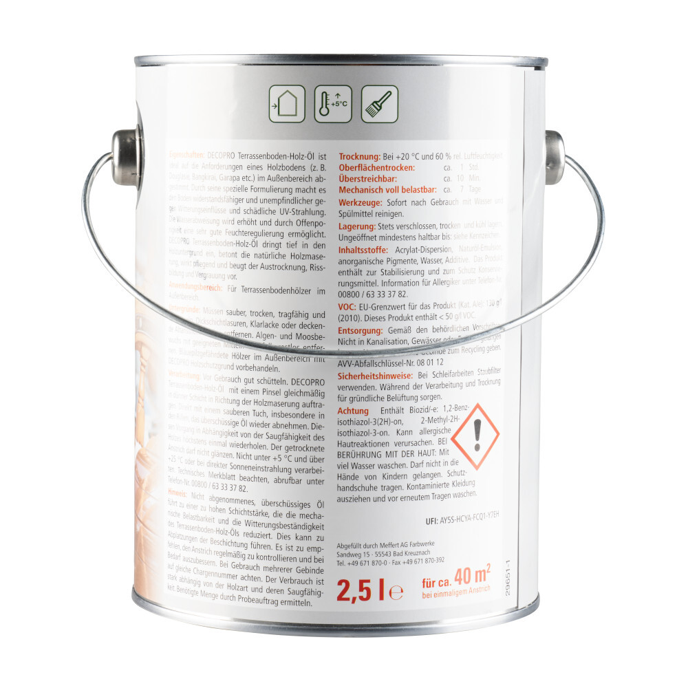 DECOPRO Terrassenboden Holz&ouml;l 2500 ml in douglasie image number 1