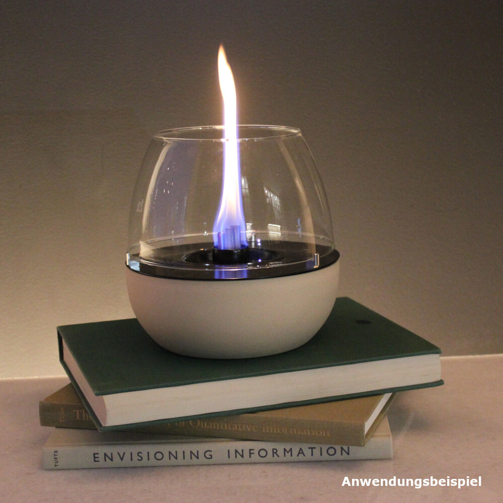 Firefix Tischfeuer Tenderflame &bdquo;Tulpe&ldquo; 18 cm wei&szlig; mit 3-fach Docht image number 4