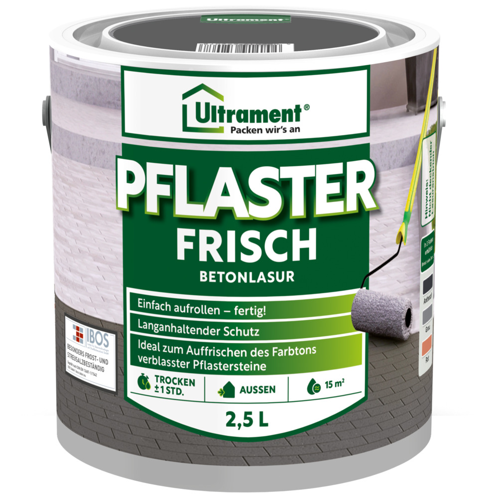 Ultrament Betonlasur Pflaster Frisch 2,5 Liter anthrazit