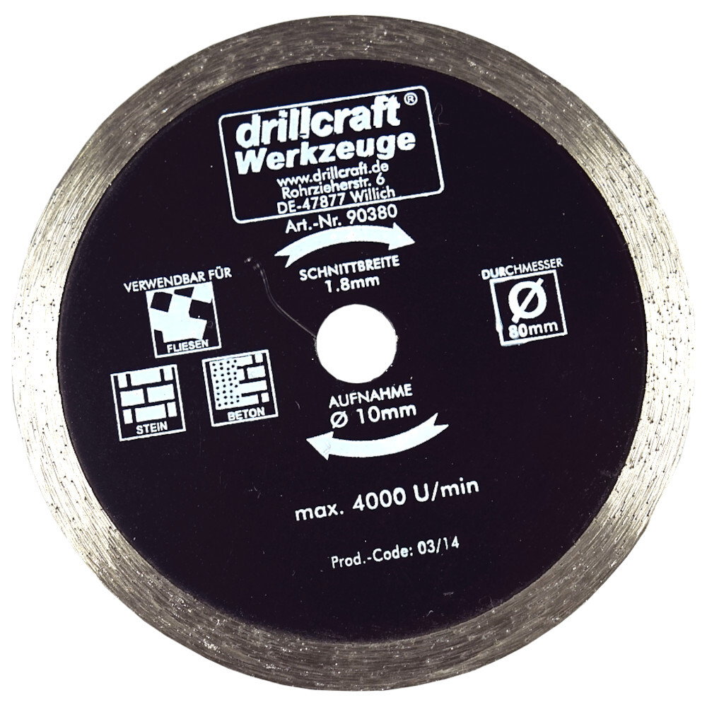 Diamanttrennscheibe Mini 80 x 10 mm