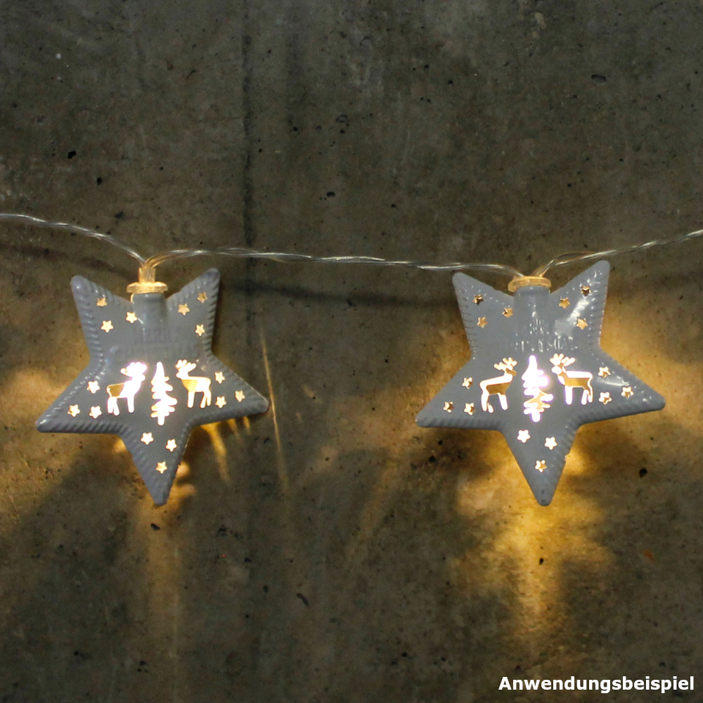 LED-Lichterkette 1,2 m mit 10 Sternen und 10 LEDs image number 1