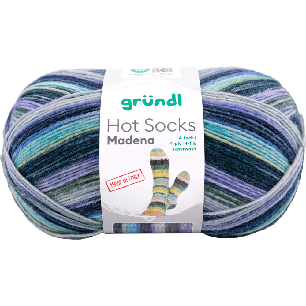 Garn Hot Socks Madena 4-fach baltic-sea-mix 100g