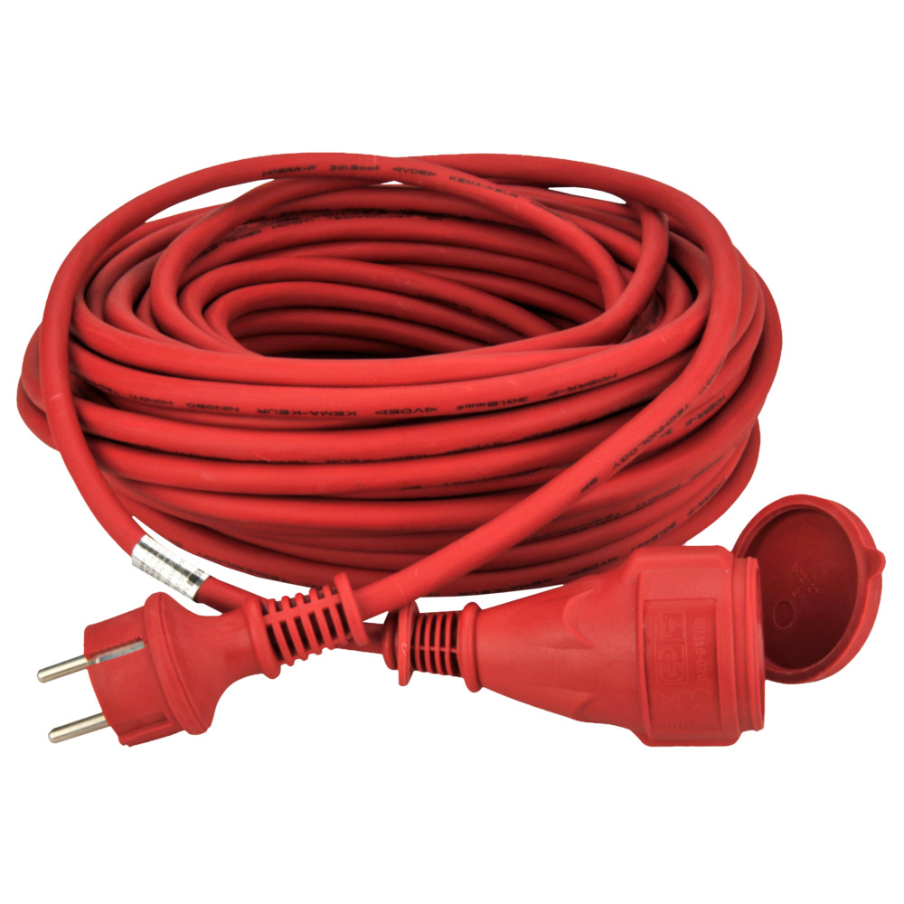 Verl&auml;ngerungskabel Schutzkontakt rot, au&szlig;en IP44, 25 m