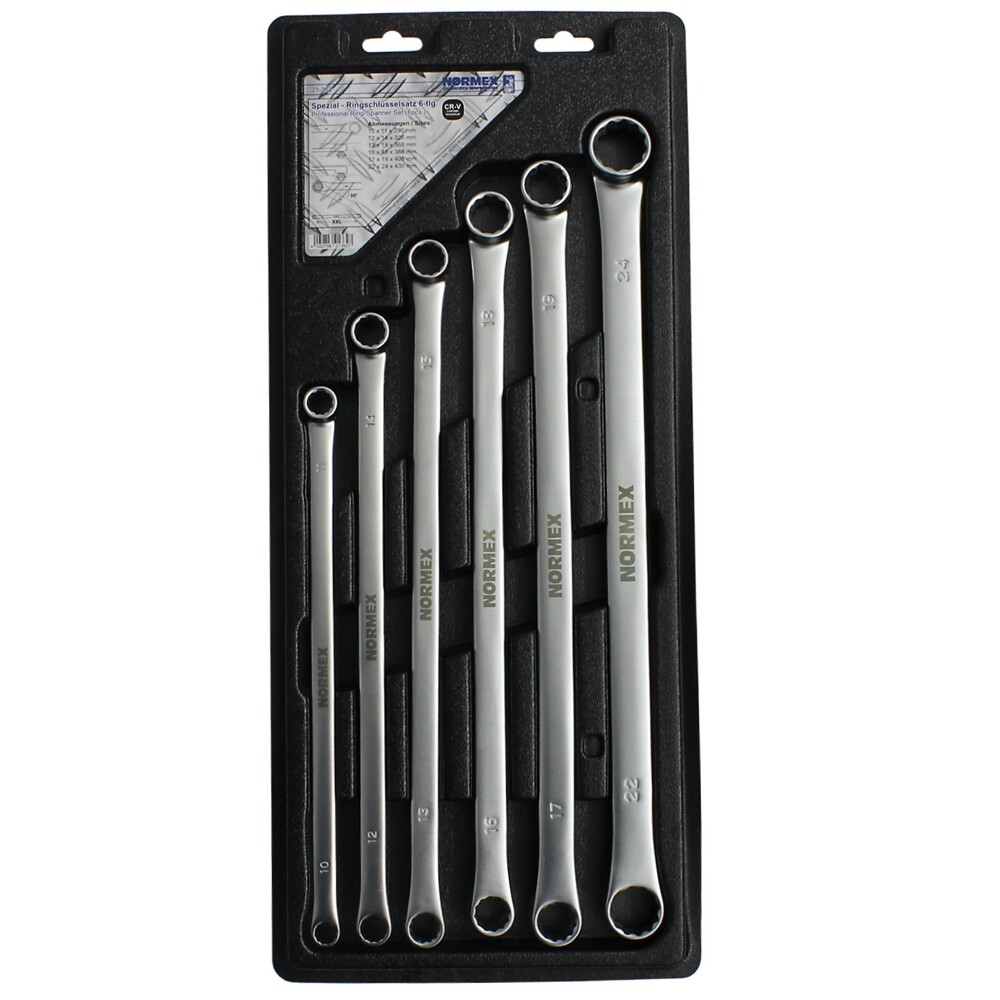Normex Doppel Ringschl&uuml;sselsatz 6tlg. XXL gerade 10-24mm CV Doppelringschl&uuml;ssel