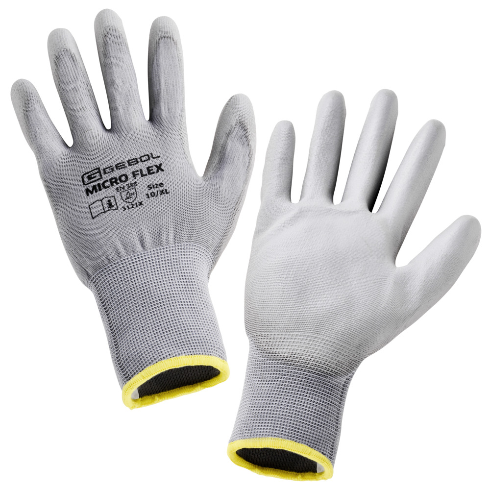 Handschuhe Nano Flex Touch Gr&ouml;&szlig;e 10 in Schwarz mit PU-Beschichtung