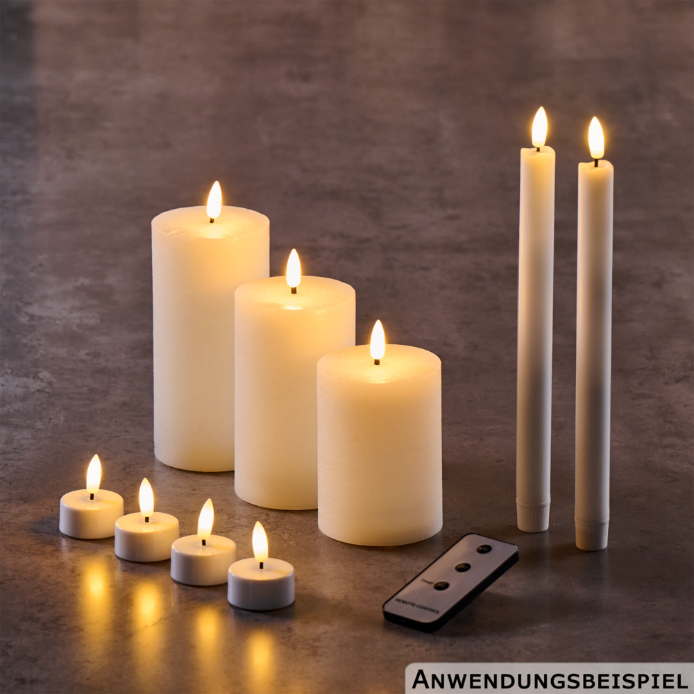 LED-Kerzen-Set 9-teilig wei&szlig; mit Fernbedienung image number 2