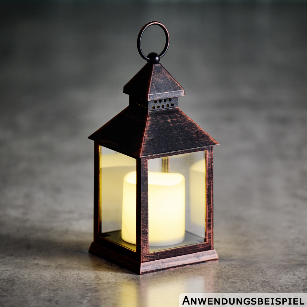LED-Laterne 23 cm mit Kerze image number 2