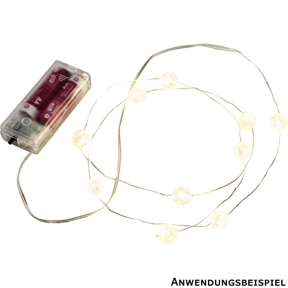 LED-Lichterkette 120 cm 10 Acrylkugeln Timerfunktion image number 1