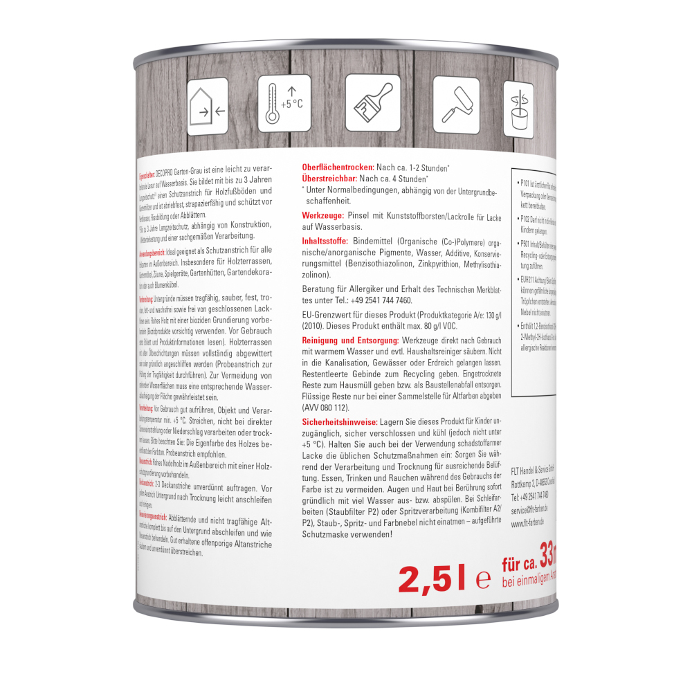 DECOPRO Garten-Grau 2,5 Liter in Anthrazit, matt image number 1