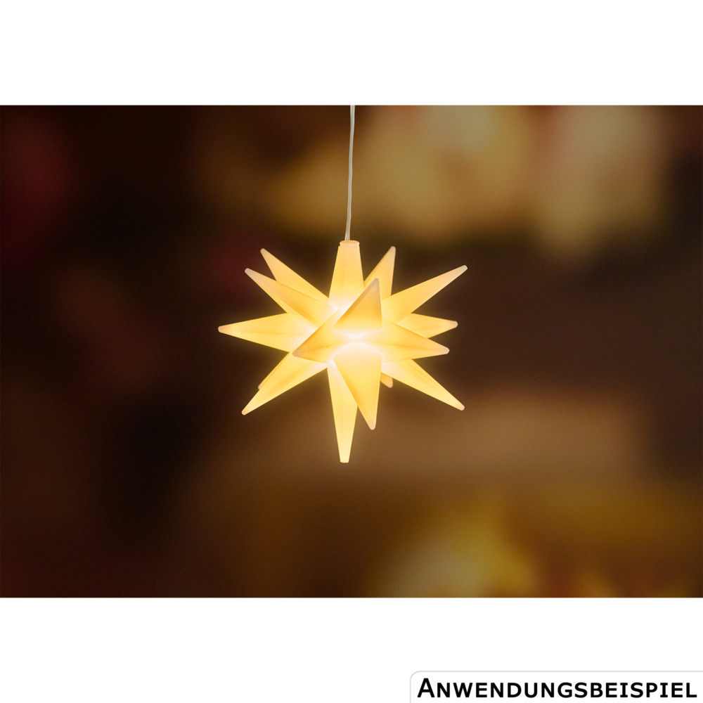 LED-3D-Stern &Oslash; 11,5 cm batteriebetrieben Kunststoff wei&szlig; image number 2