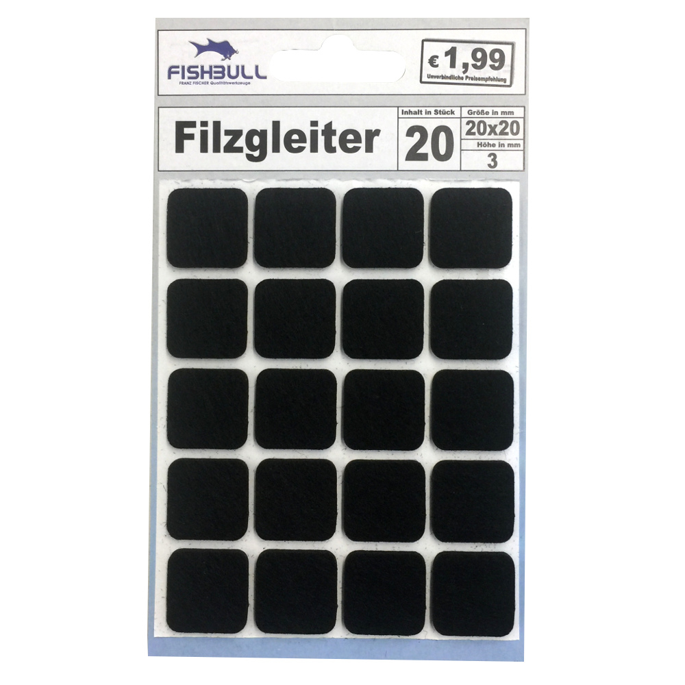 Filzgleiter 20x20mm 20er-Set schwarz