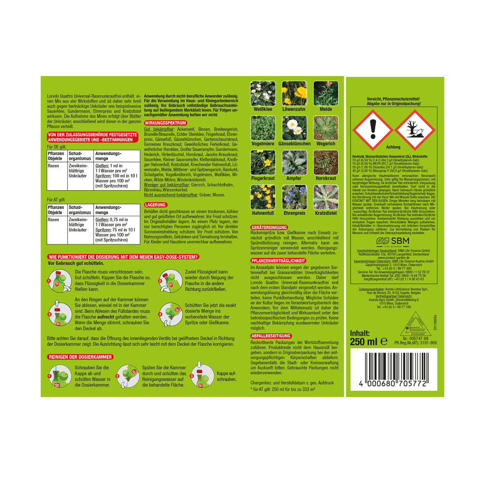 Rasenunkrautfrei Loredo Quattro 250 ml image number 1