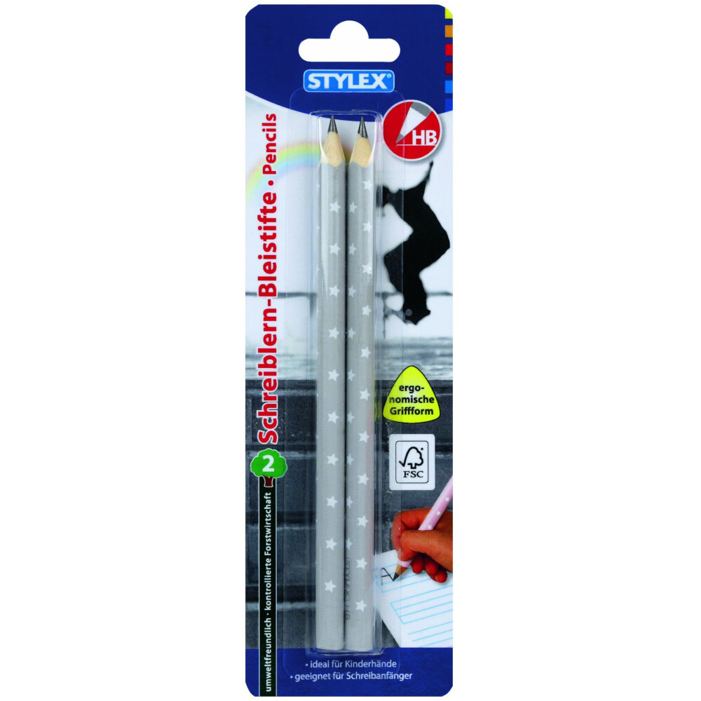 Schreiblern-Bleistifte in Dreikantform, 2 St&uuml;ck, H&auml;rtegrad HB