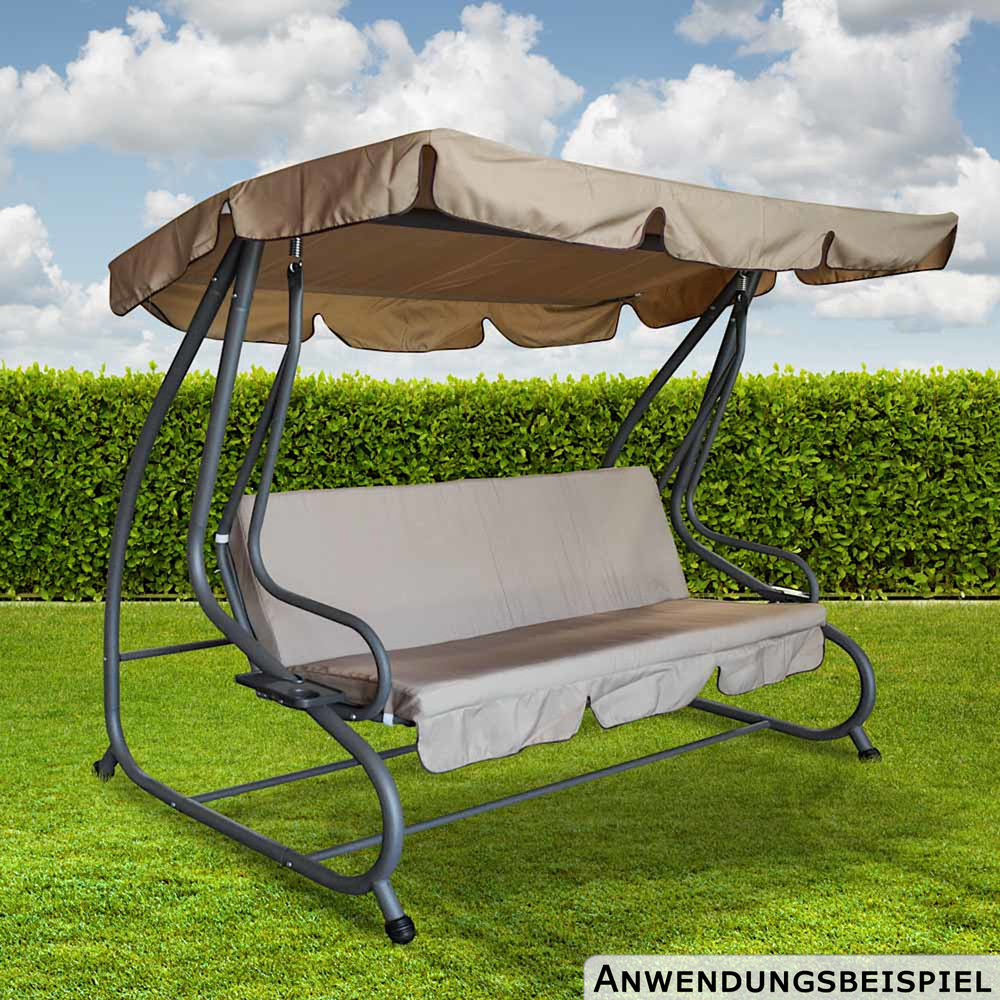 Hollywoodschaukel 4-Sitzer Miami 232 x 120 x 164 cm grau / creme image number 4