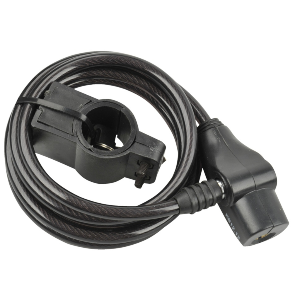 FISCHER Fahrradschloss Spiral Kabelschloss 180 cm mit Halterung