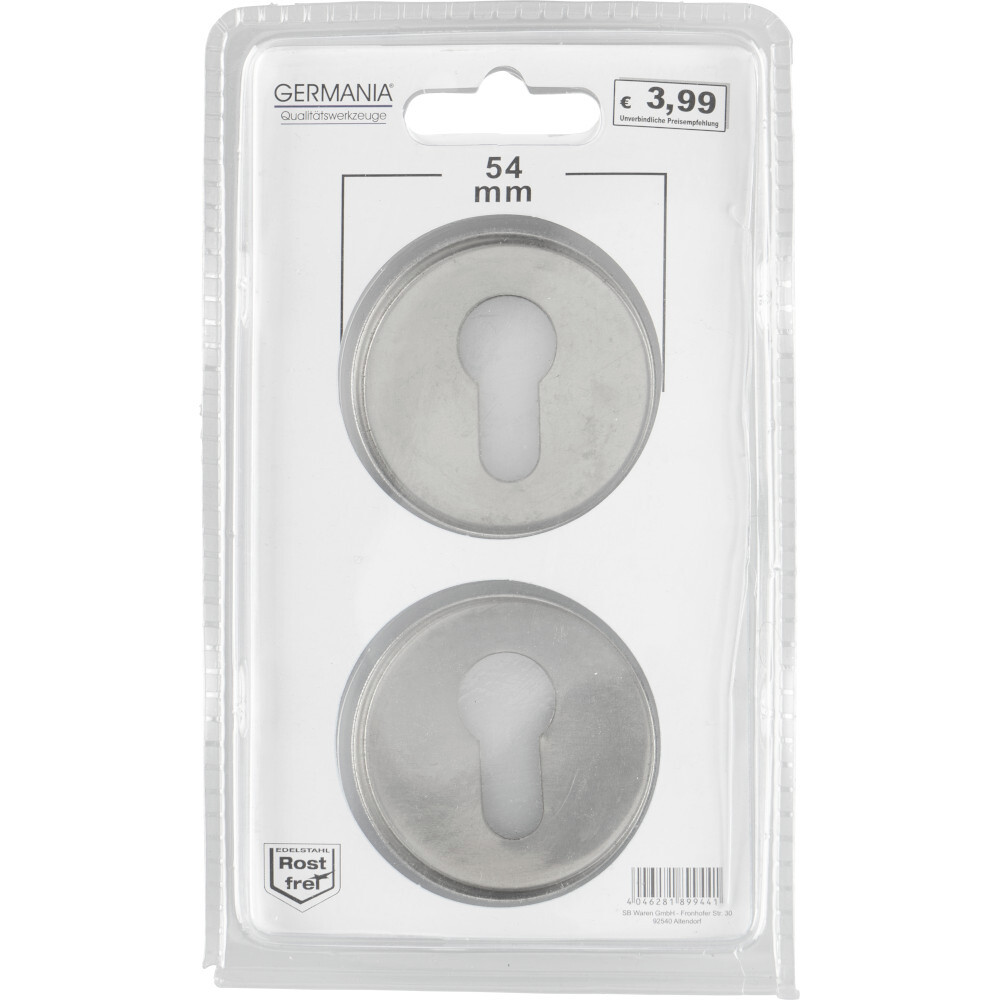 GERMANIA&reg; Profilzylinder-Rosetten 54 mm, 2 St&uuml;ck, aus Edelstahl image number 4