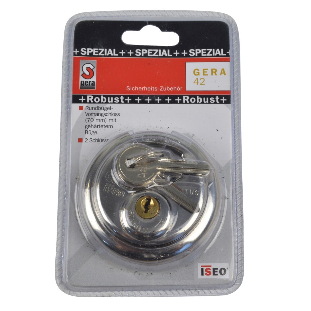 Rundb&uuml;gelschloss Gera 42 70 mm mit 2 Schl&uuml;ssel image number 1