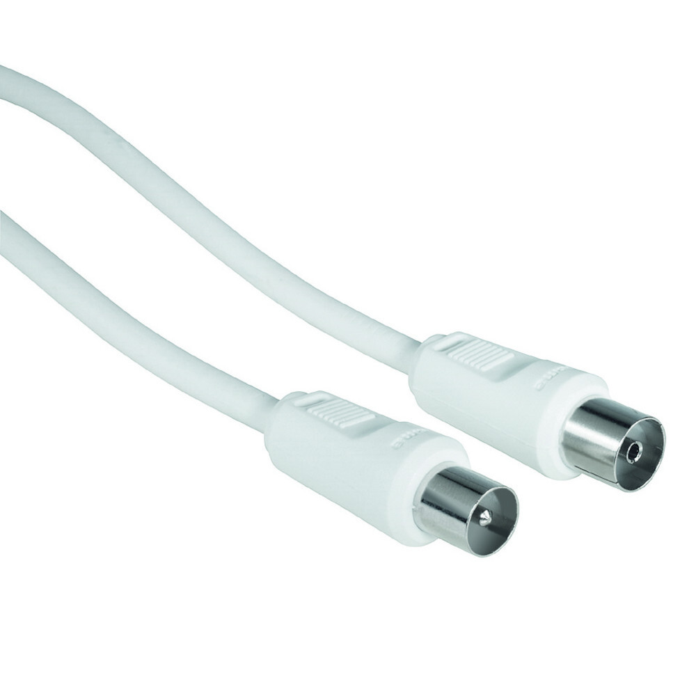 hama&reg; Antennenkabel, Koax-Stecker - Kupplung, 85 dB 1,5 m, wei&szlig;