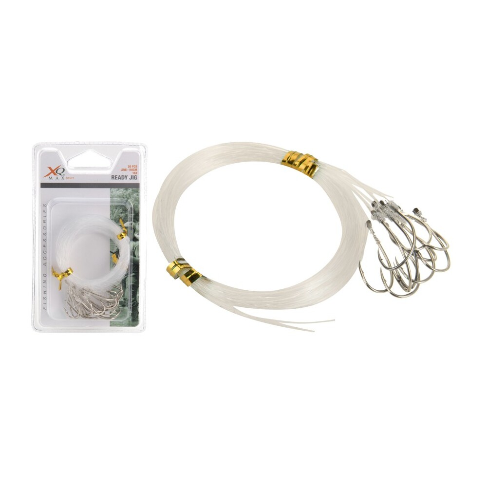 Angelschnur Haken Set Gr.18 20-teilig, 110 cm transparent