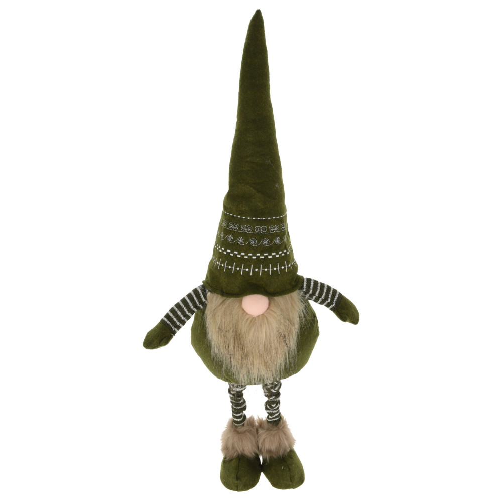 Dekofigur Wichtel stehend in Gr&uuml;n mit Teleskopbeinen image number 1