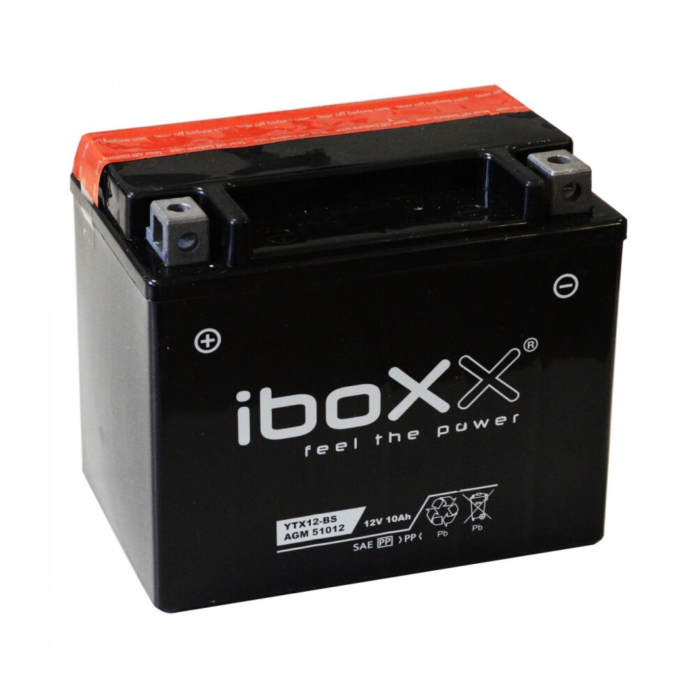 iboxx Motorradbatterie AGM 12V10Ah YTX12-BS Starterbatterie Zweirad Batterie