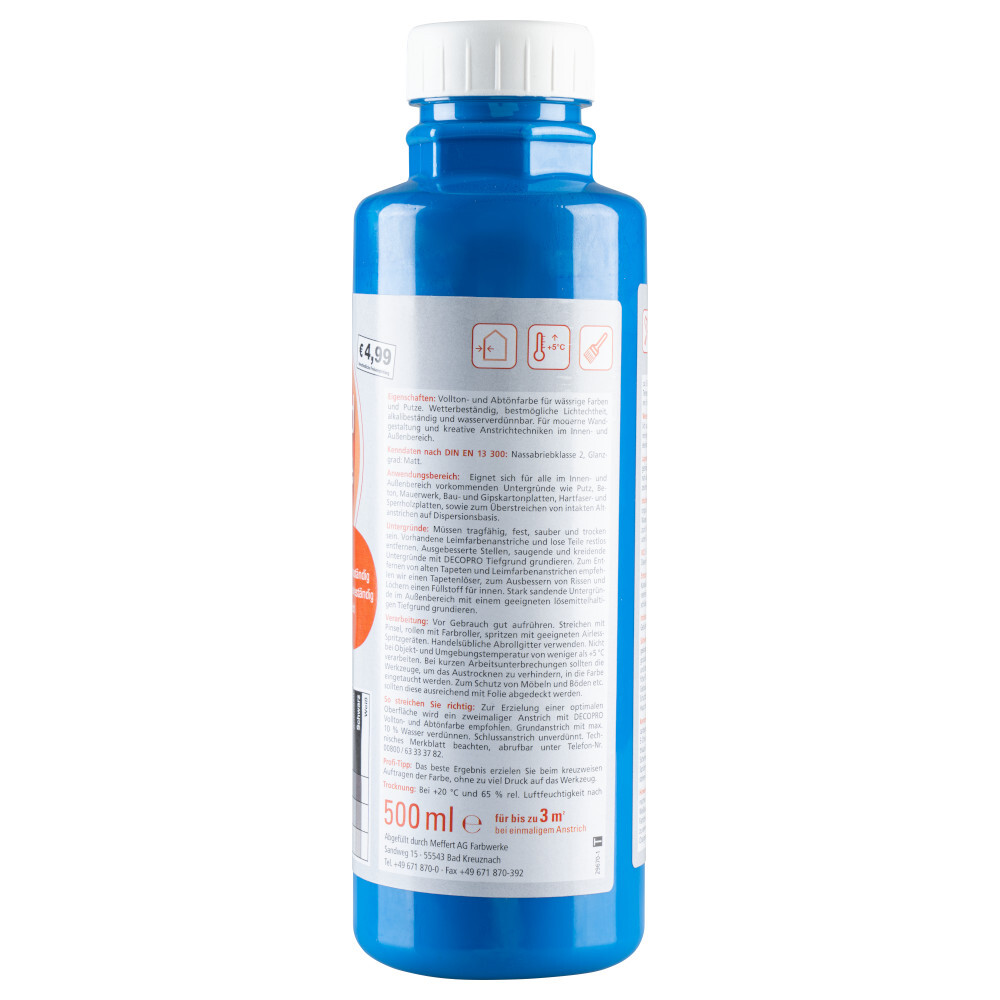 DECOPRO Vollton und Abt&ouml;nfarbe 500 ml blau innen und au&szlig;en image number 1