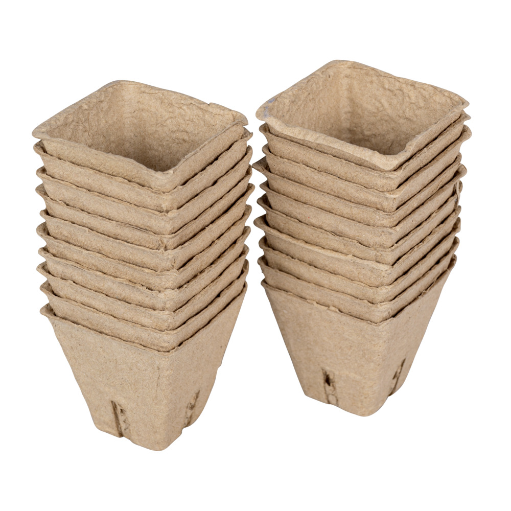 Anzuchtt&ouml;pfe 6 x 6 cm quadratisch, 20 St&uuml;ck, Papier image number 1