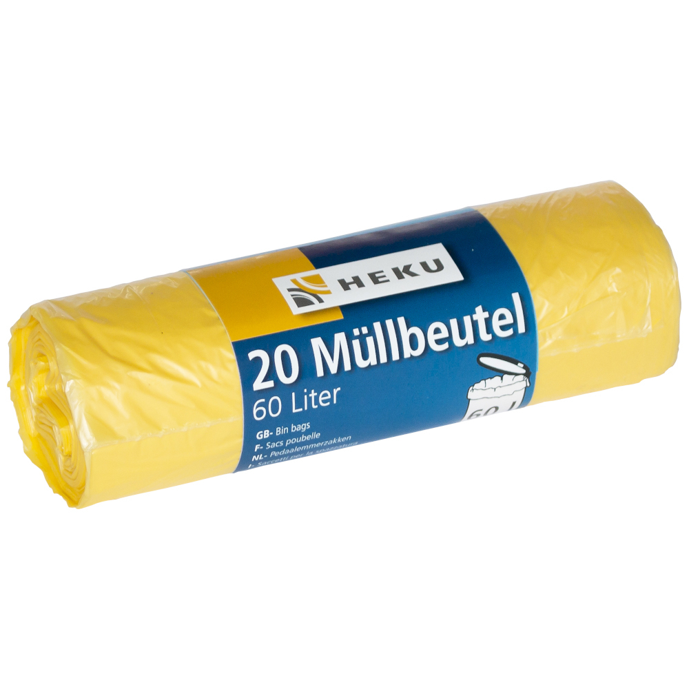 M&uuml;llbeutel 60 Liter 7&micro; 20 St&uuml;ck in gelb