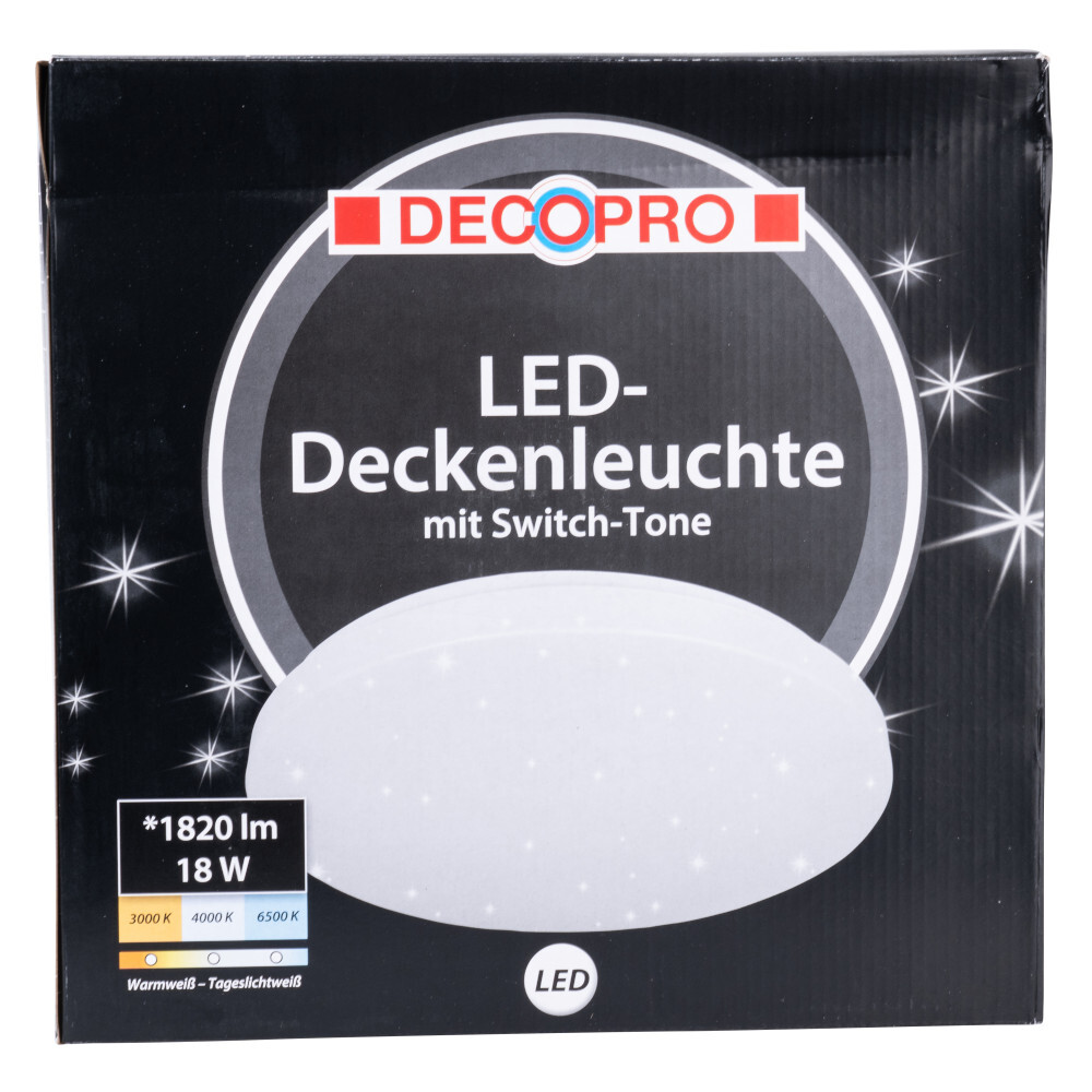 DECOPRO LED-Wand- und Deckenleuchte 31 cm Sternenhimmel 18 W image number 1