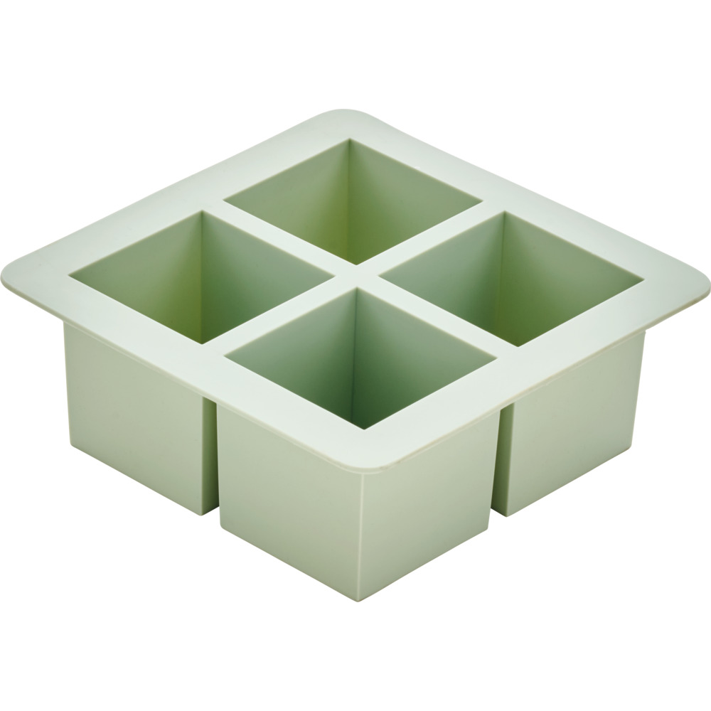 Eisw&uuml;rfelform Silikon 4 W&uuml;rfel Gr&uuml;n