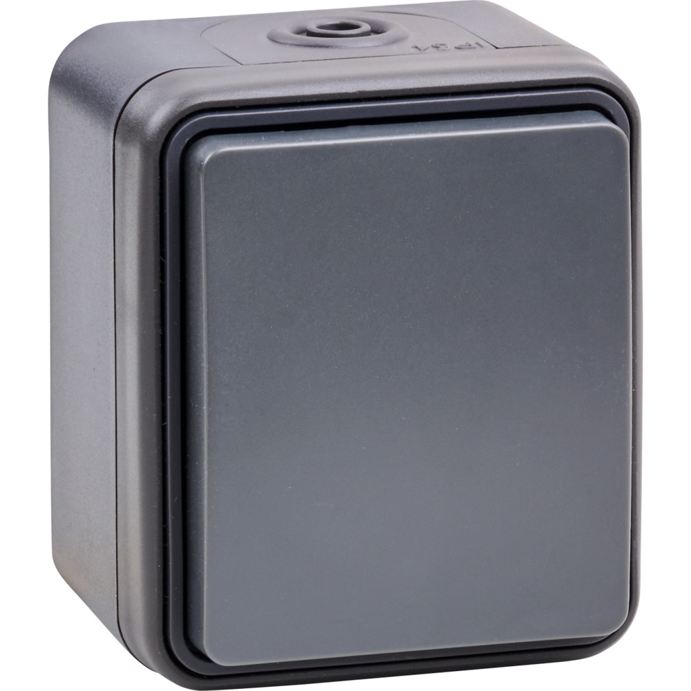 Steckdose 1-fach Aufputz Feuchtraum anthrazit