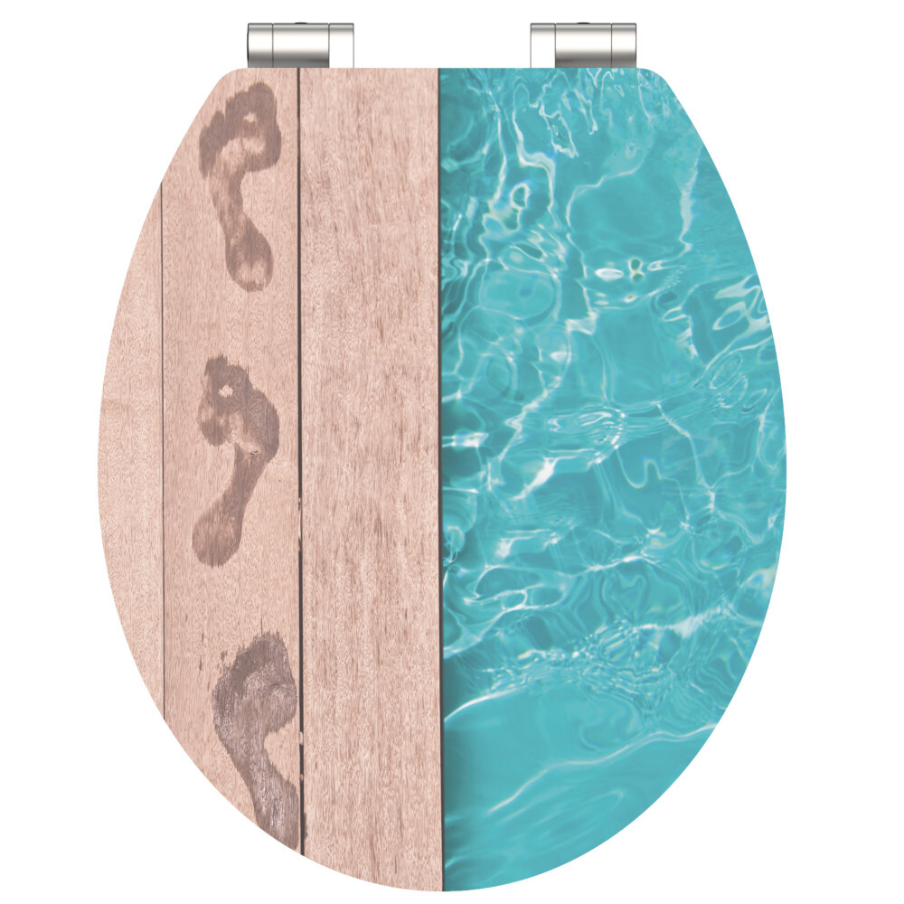 WC-Sitz MDF mit Absenkautomatik High Gloss Motiv Poolside