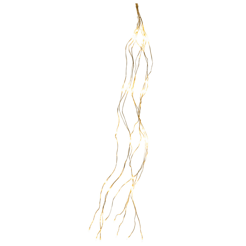 LED-Lichtervorhang 80 LED warmwei&szlig; aus Silberdraht batteriebetrieben