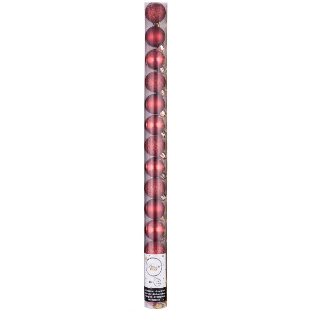 Weihnachtskugel Set 10-teilig 6 cm aus Kunststoff in verschiedenen Farben image number 1