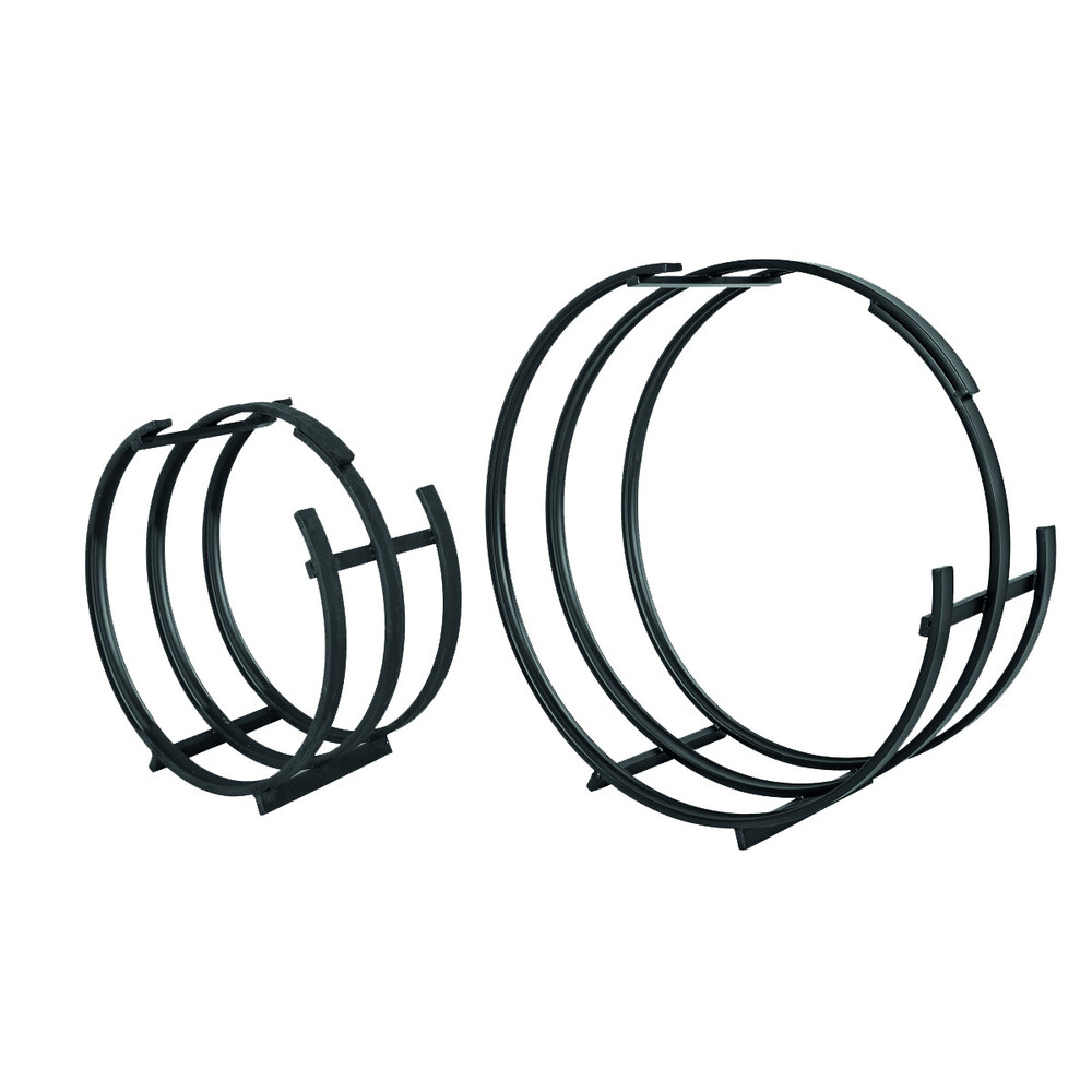 Kaminholzst&auml;nder Set rund 2 St&uuml;ck aus Stahl in Schwarz