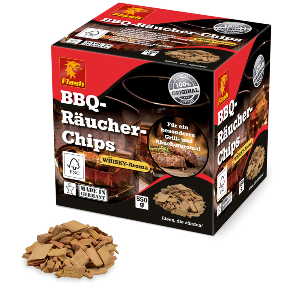 BBQ R&auml;ucher-Chips Whiskey 550 g von Flash