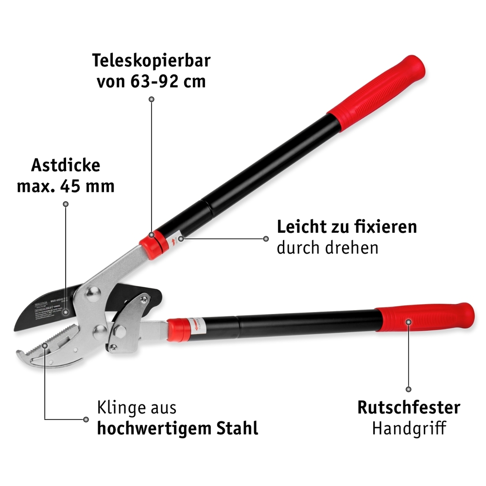 WALTER Getriebe-Astschere mit Teleskopfunktion image number 1