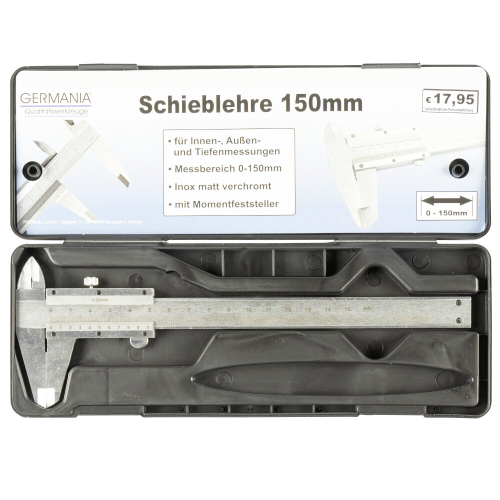 Messschieber 150x0,02mm in Kunststoffbox Schieblehre image number 1