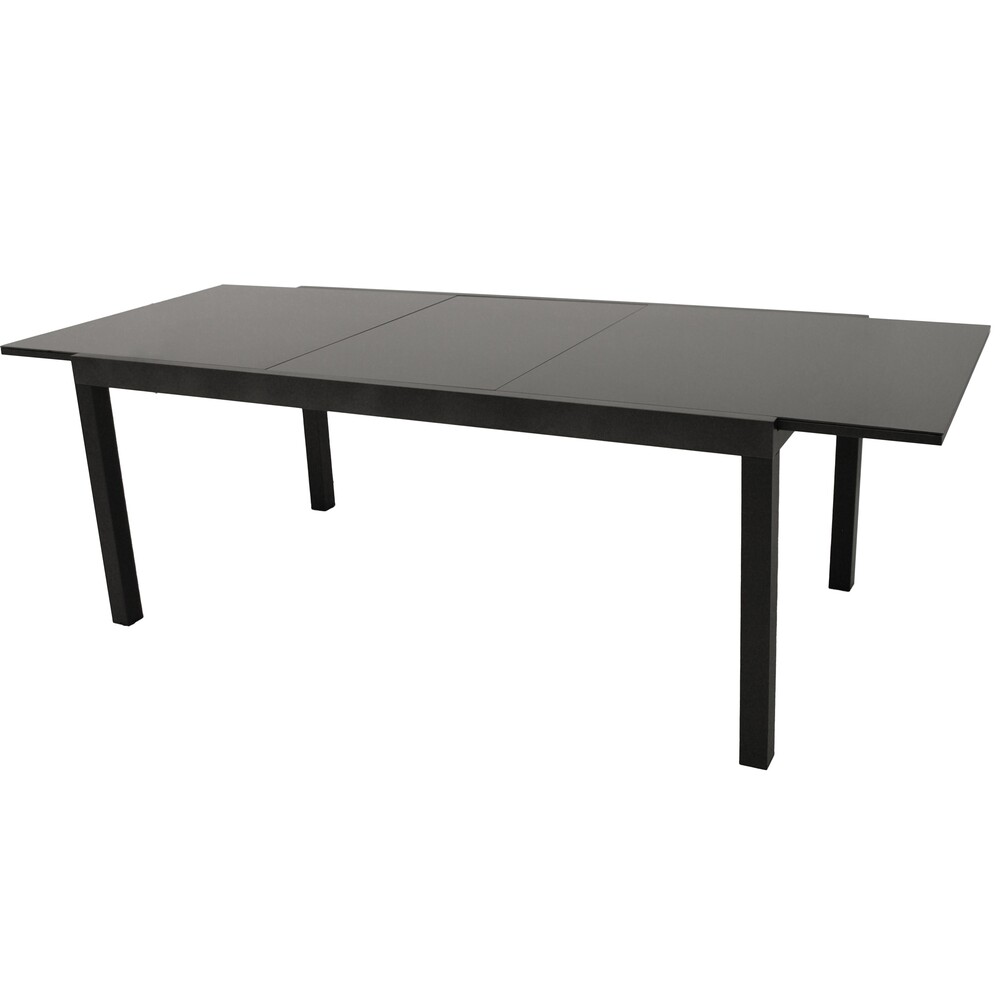 Ausziehtisch 180/240 x 100 cm Aluminium und Glas