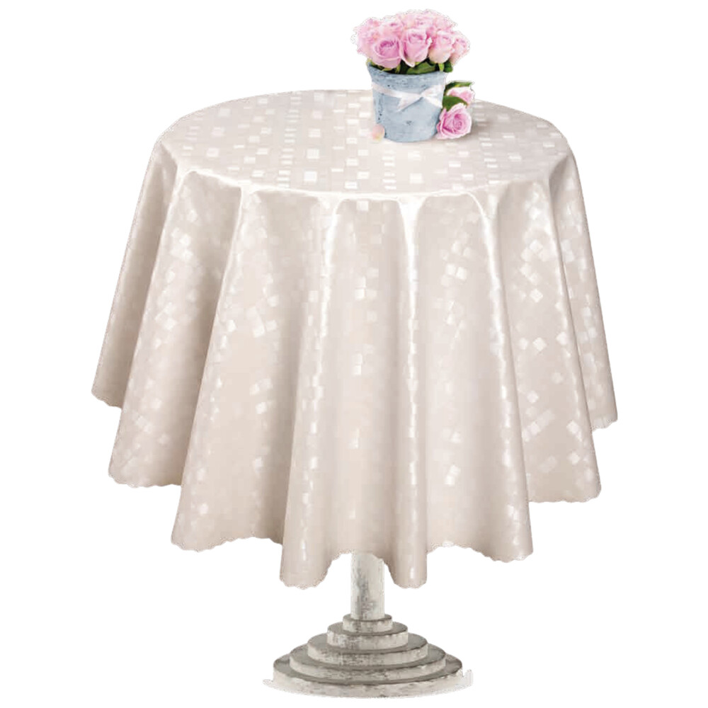 Wachstuch Tischdecke Damask wei&szlig;, Meterware image number 1