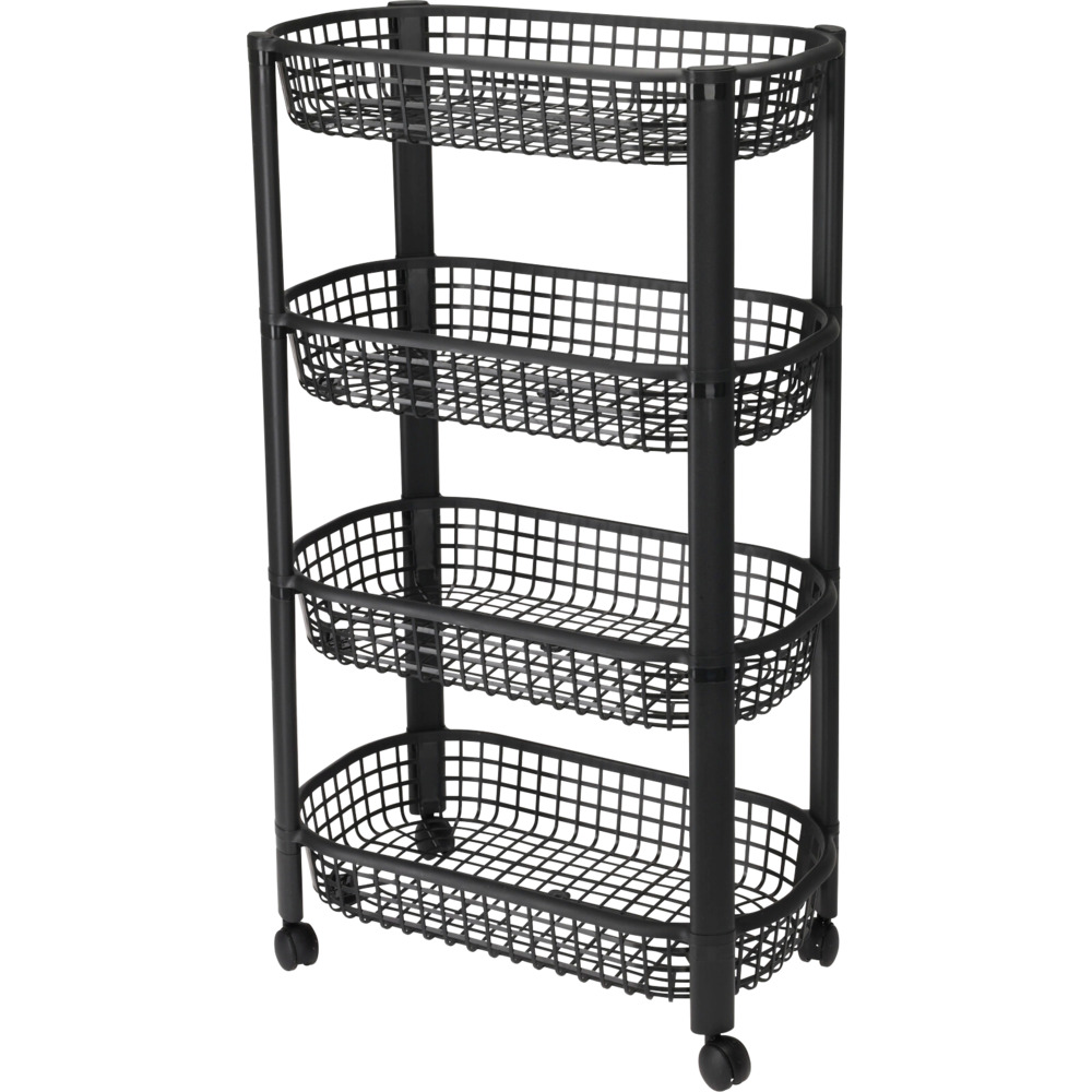 K&uuml;chentrolley 4 Etagen 46,5 x 26 x 78,8 cm Schwarz