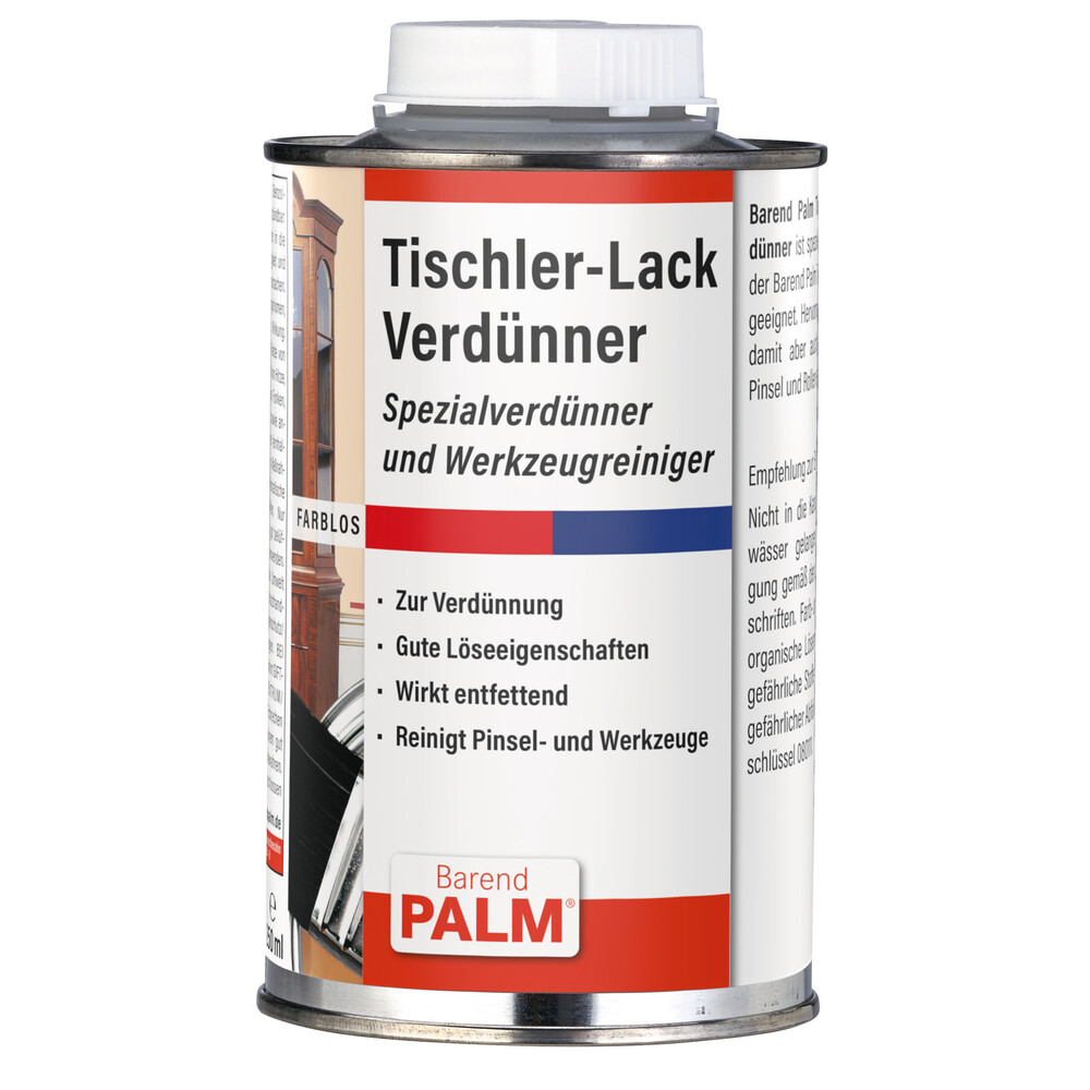 Barend Palm Tischler-Lack Verd&uuml;nner 250 ml