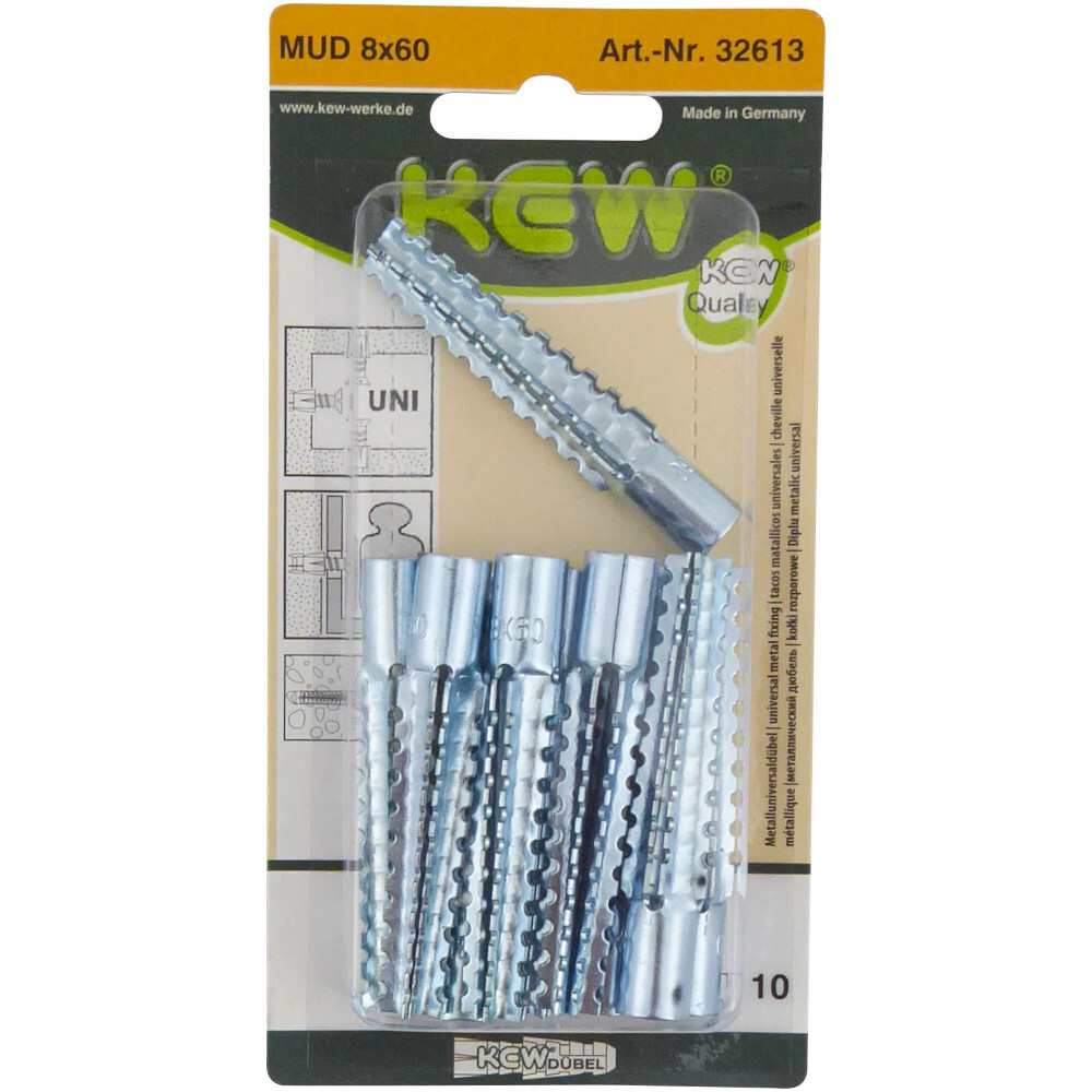 Universald&uuml;bel Set 10 St&uuml;ck 8 x 60 mm aus Metall image number 1