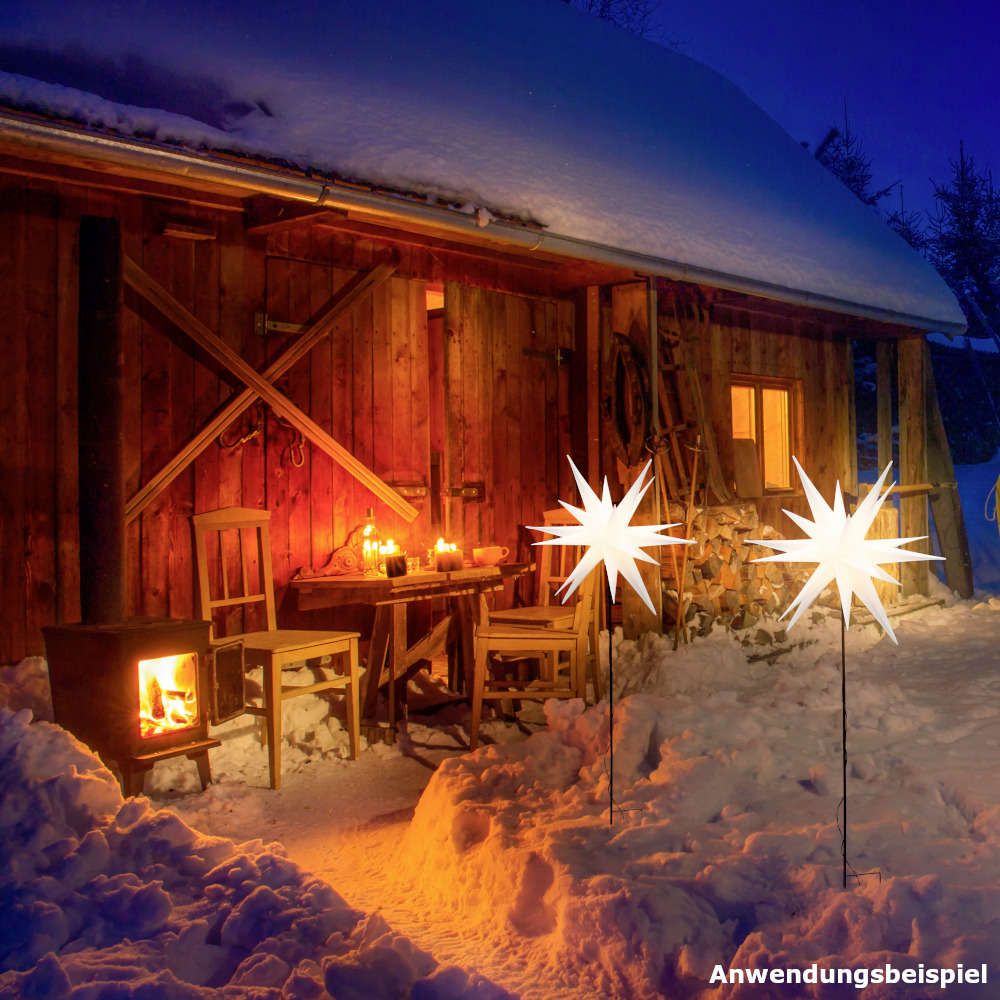 LED-3D-Stern strombetrieben 115 cm mit Erdspie&szlig; image number 3