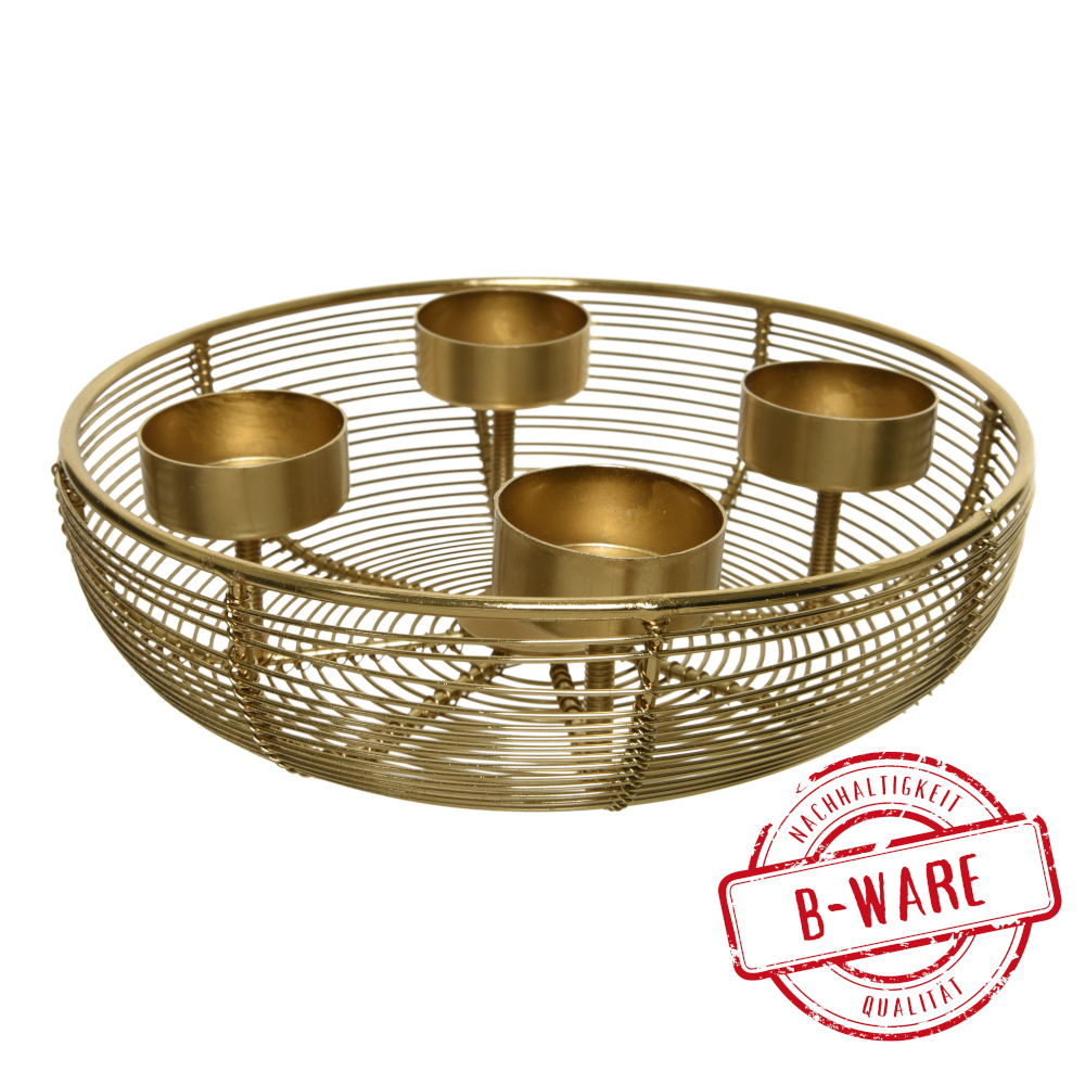 Teelichthalter aus Metall, goldfarben