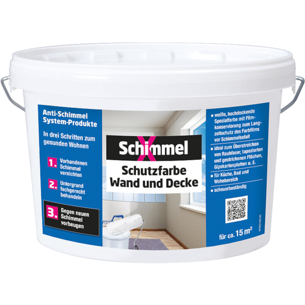 SchimmelX Schutzfarbe Wand und Decke 2,5 Liter, wei&szlig;